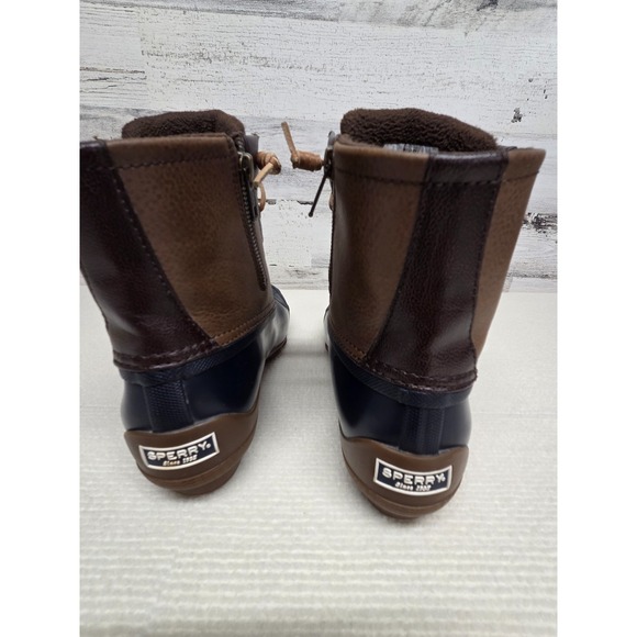 SPERRY Top-sider Saltwater Brown Leather Waterproof Rubber Duck Boots Womens 7.5 - Picture 4 of 8